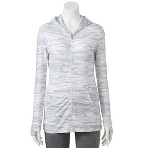 Cuddl Duds Women's Second Layer ActiveLayer Hoodie, White Camo, Extra Small